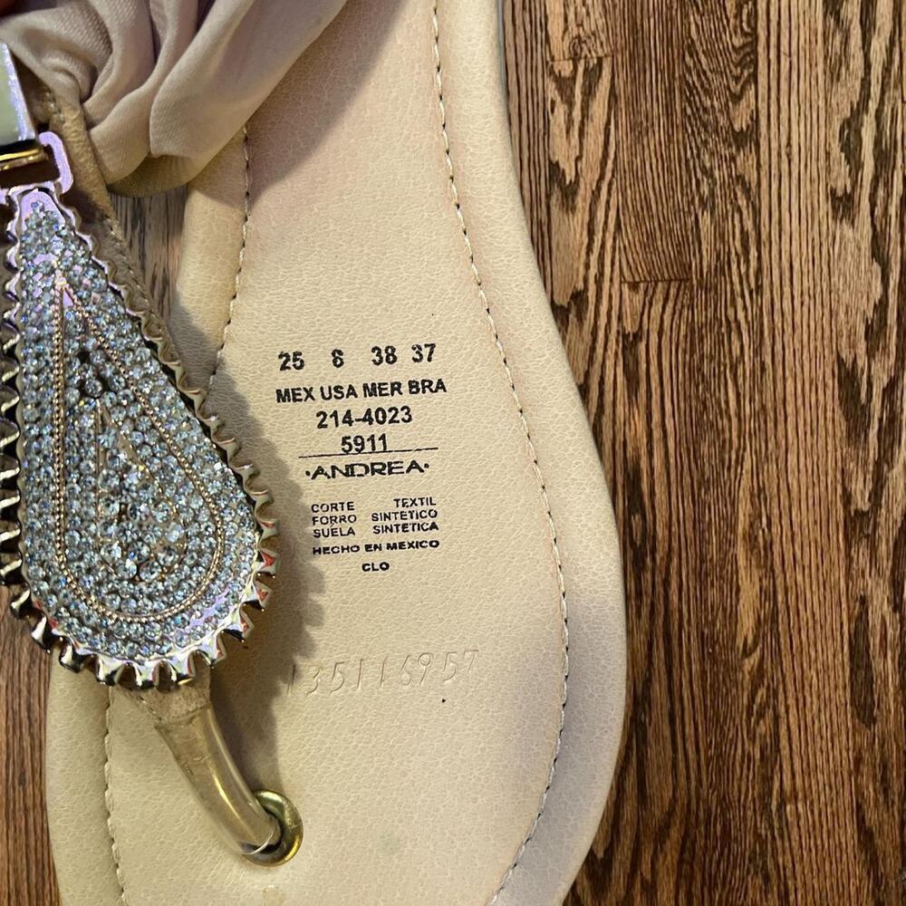 Tan and gold sandals with - Picture 3 of 4